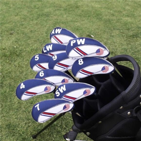 Golf US Flag Neoprene Golf Club Head Cover Wedge Iron Protective Headcover - Picture 5 of 7